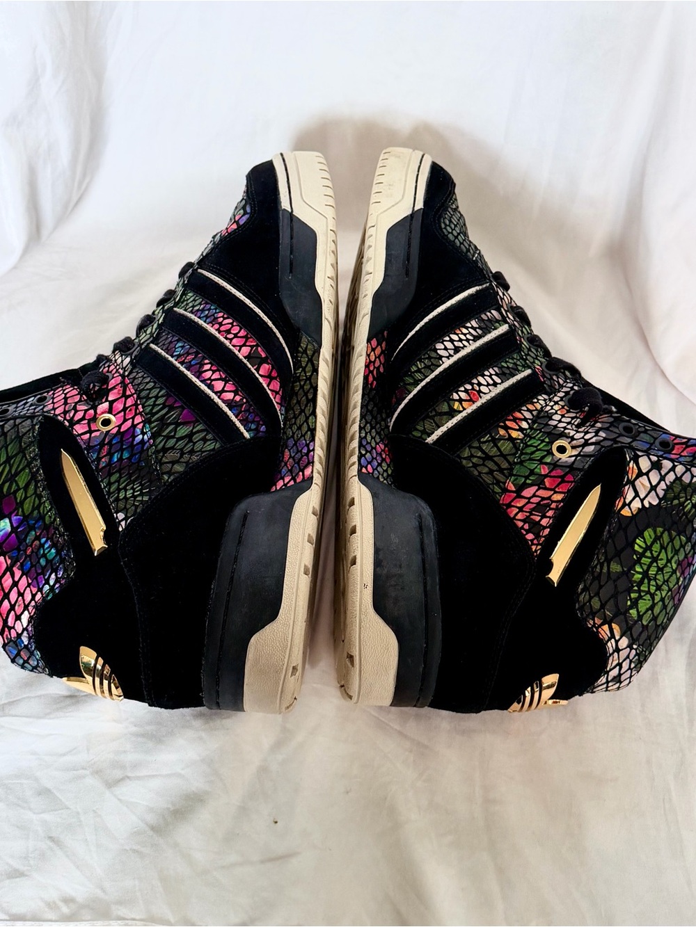 2014 ADIDAS ATTITUDE HI BIG SEAN FLORAL HAWAII BLACK GOLD SUPERSTAR Size 14 - Picture 5 of 11